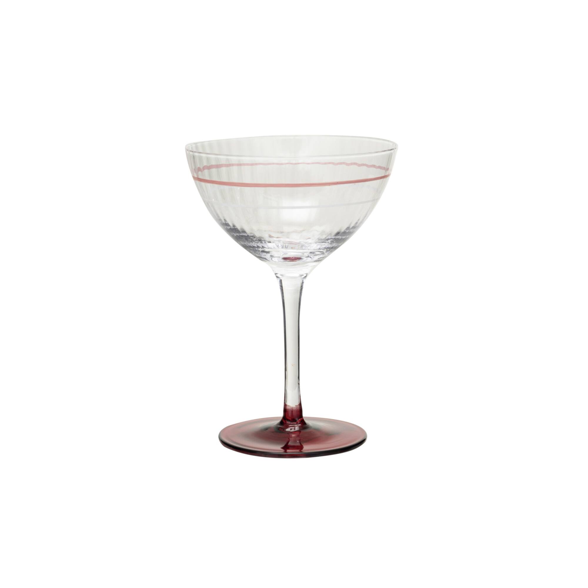 Hello Honey® 6oz. Red & Clear Vintage Reproduction Stemmed Fluted Champagne & Coupe Glass
